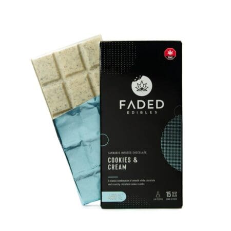 Faded Edibles THC Cookies Cream Chocolate Bar 1 800x800 1
