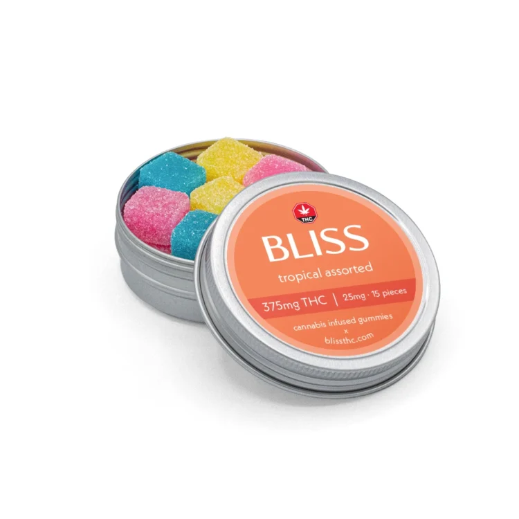 Bliss Edibles - Tropical Assorted 375mg