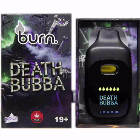 Burn Disposable Pen 3g - Death Bubba offers a premium vaping experience with potent indica effects for relaxation.