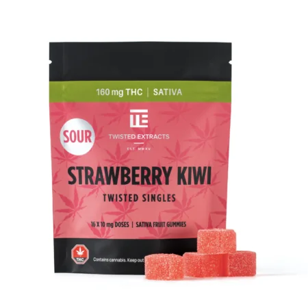 Twisted Extracts – Sour Strawberry Kiwi Twisted Singles 160mg (Sativa)
