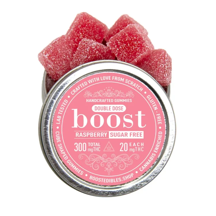 Boost Edibles - Raspberry Sugar Free 300mg