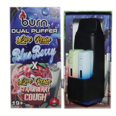 Burn Dual Puffer Pen – Live Resin Blueberry 2g (I) + Live Resin Strawberry Cough 2g (S)