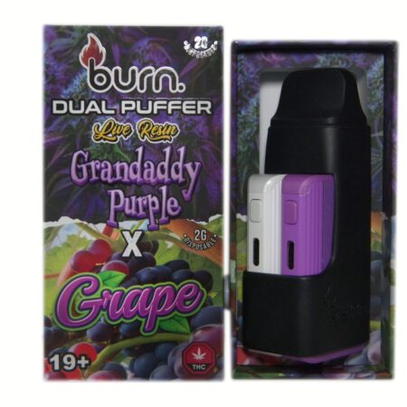Burn Dual Puffer Pen – Live Resin Grandaddy Purple 2g (I) + Grape 2g (I)