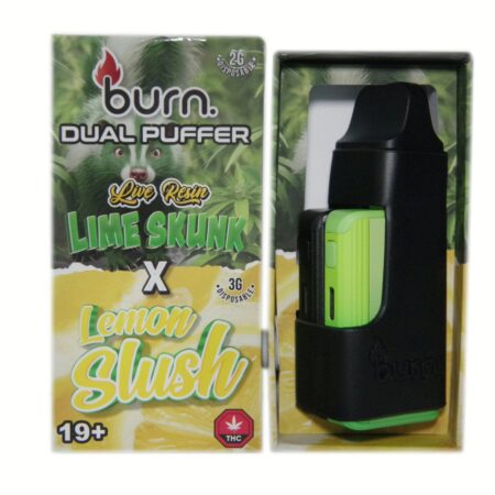 Burn Dual Puffer Pen – Live Resin Lime Skunk 2g (H) + Lemon Slush 3g (H)