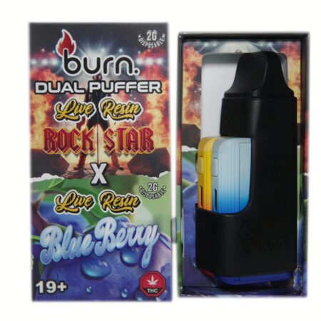Burn Dual Puffer Pen – Live Resin Rockstar 2g (I) + Live Resin Blueberry 2g (I)