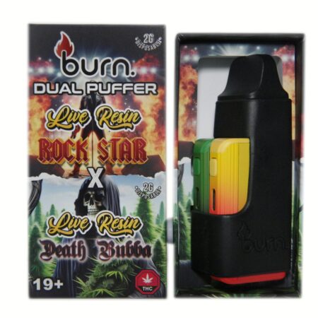 Burn Dual Puffer Pen – Live Resin Rockstar 2g (I) + Live Resin Death Bubba 2g (I)