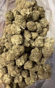 Close-up of Black Diamond cannabis buds, showcasing texture and density.