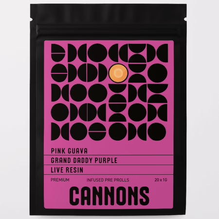 Cannons - Pink Guava x Grand Daddy Purple Live Resin 20 Pack Pre-Roll