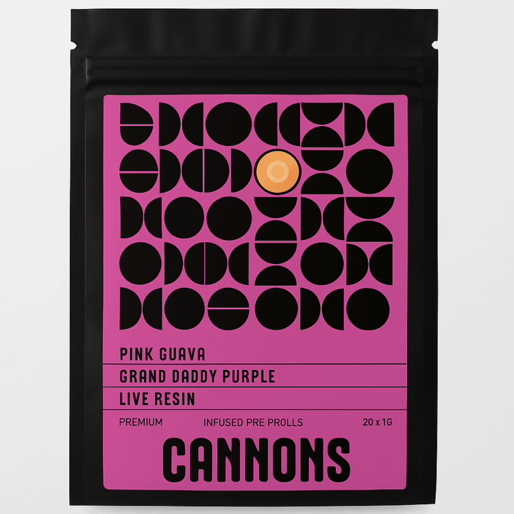 Cannons - Pink Guava x Grand Daddy Purple Live Resin 20 Pack Pre-Roll