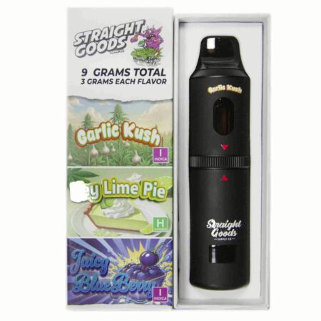 Straight Goods Triple Chamber Pen (9g) – Garlic Kush + Key Lime + Juicy Blueberry