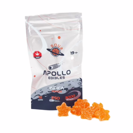 Apollo Edibles - Sour Peach Shooting Stars 3000mg (Indica)