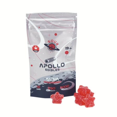 Apollo Edibles – Sour Strawberry Shooting Stars 3000mg (Sativa)