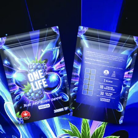 One Life – Blue Raspberry Gummy 300mg (Indica)