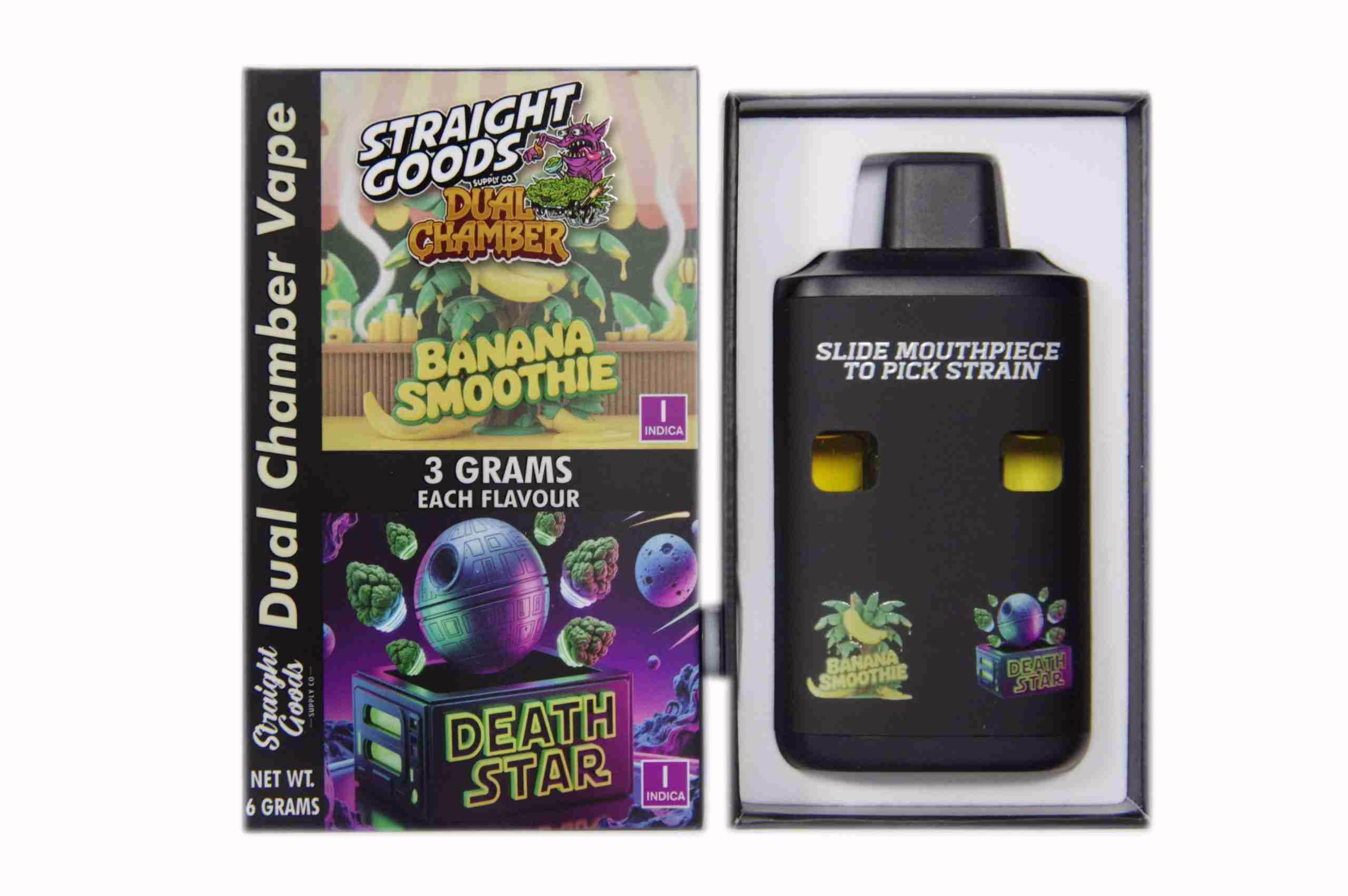 Straight Goods Dual Chamber Pen (6g) - Banana Smoothie + Death Star 1 Straight Goods Dual Chamber Pen (6g) - Banana Smoothie + Death Star