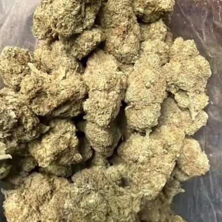 Close-up of Blue Dream Pie cannabis buds. Premium, high-quality dried cannabis flowers ready for consumption. Aromatic and potent Blue Dream Pie for connoisseurs.