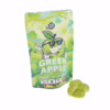 Green Apple cannabis-infused gummies in a branded pouch, featuring a cool apple character. These AUTO-DRAFT edibles offer a potent THC experience.