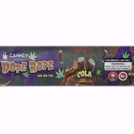Canndy Edibles Dope Rope Cola 500mg THC edible, a premium cannabis-infused candy rope for an elevated experience.