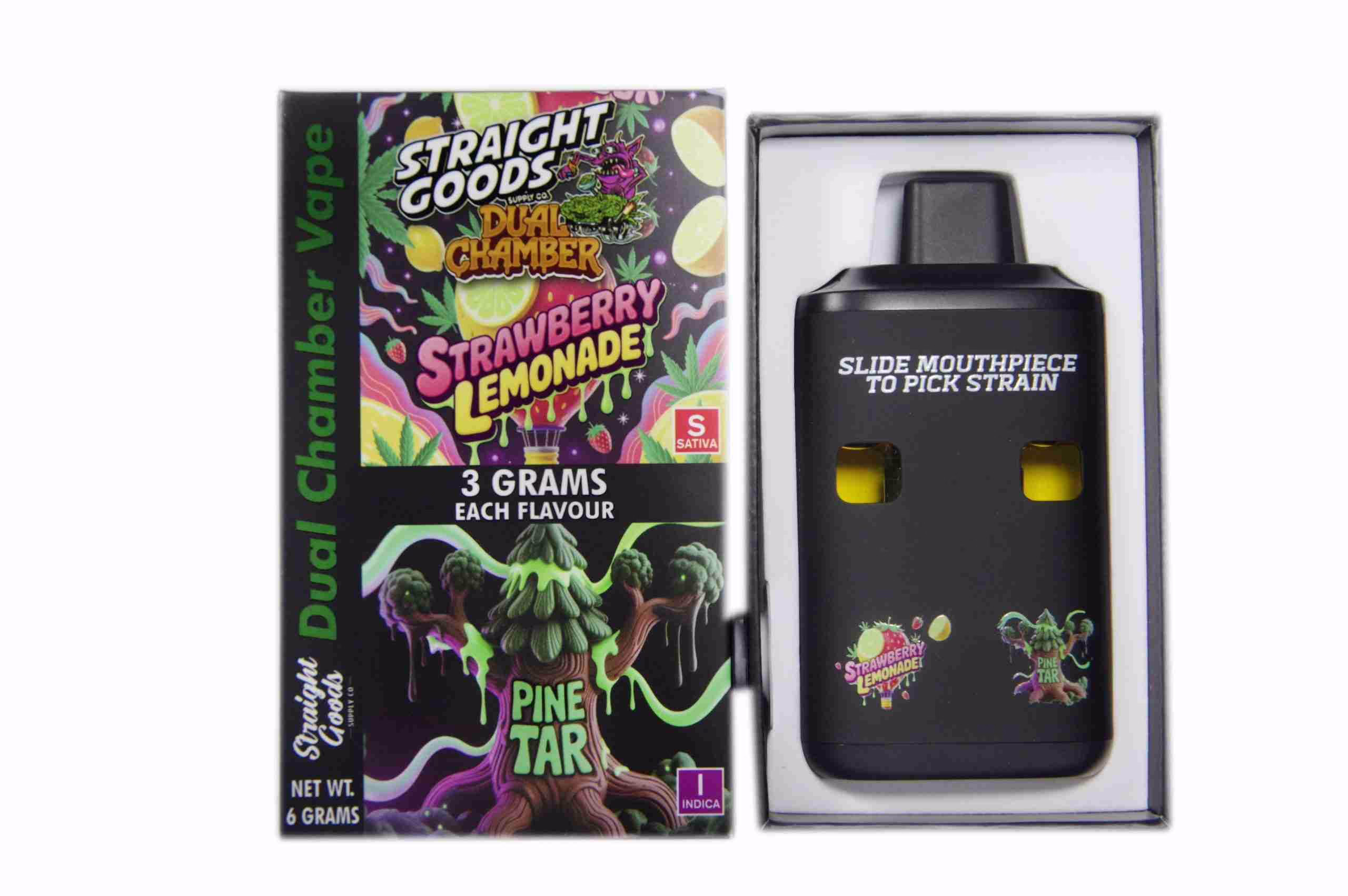 Straight Goods Dual Chamber Pen (6g) - Strawberry Lemonade + Pine Tar 1 Straight Goods Dual Chamber Pen (6g) - Strawberry Lemonade + Pine Tar