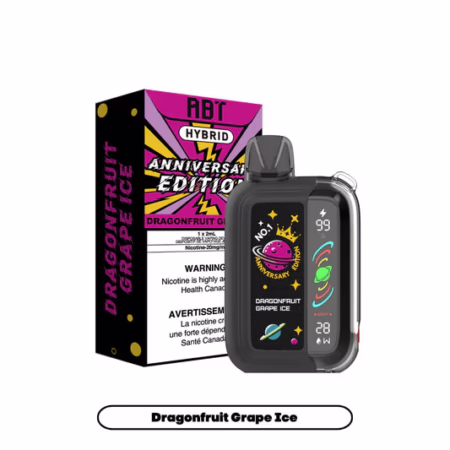 ABT Nicotine Disposable - Dragonfruit Grape Ice offers a refreshing blend of fruity flavors in a sleek design.