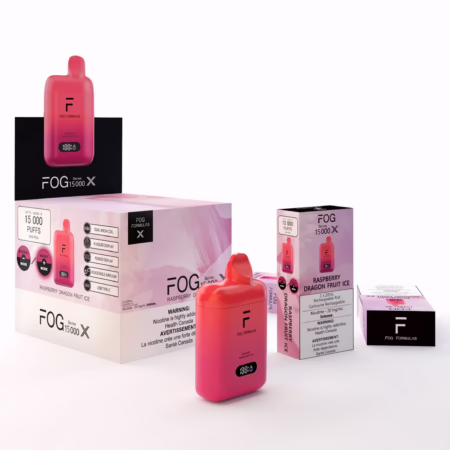 Fog Formulas Series X Nicotine Disposable - Dragon Fruit Strawberry Ice offers a vibrant flavor experience with 15,000 puffs.