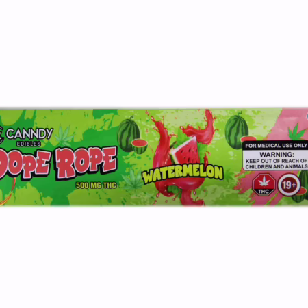 Canndy Edibles - Dope Rope Watermelon 500mg offers a delicious and potent THC-infused candy experience.