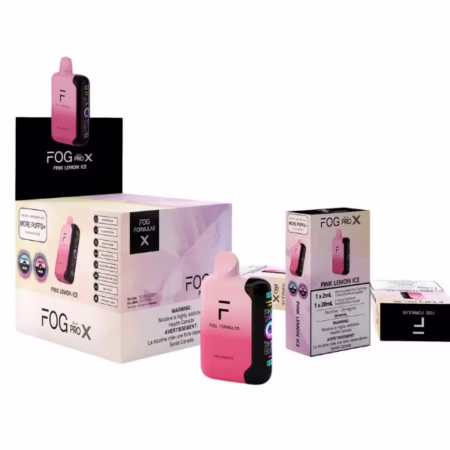 Fog Formulas Series X Nicotine Disposable - Pink Lemon Ice offers a refreshing blend of flavors in a sleek, portable design.