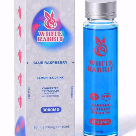 White Rabbit Mushroom Drink - Blue Raspberry 3000mg offers a refreshing taste with rapid absorption for enhanced experiences.