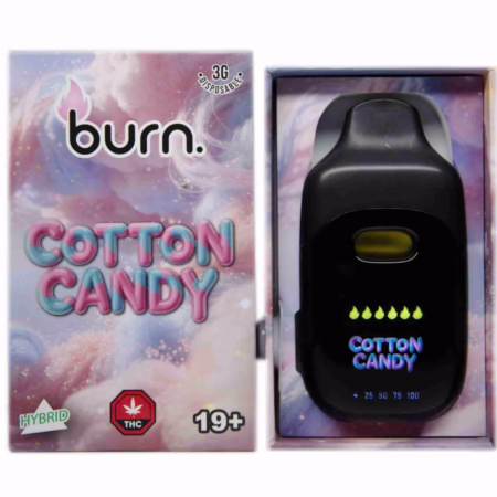 Burn Disposable Pen 3g - Cotton Candy offers a delightful flavor experience with its vibrant packaging and easy-to-use design.