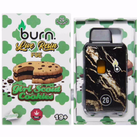 Burn Live Resin FSE Disposable Pen 2g - Girl Scout Cookies offers a premium vaping experience with rich flavors and convenience.