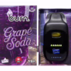 Burn Grape Soda disposable vape, featuring a sleek design and vibrant packaging, ideal for a flavorful experience. AUTO-DRAFT.