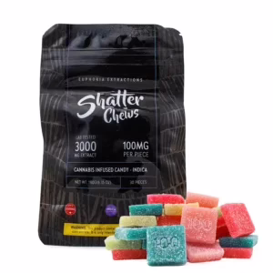 Euphoria Extractions - Shatter Chews 3000mg (Indica) offers cannabis-infused candy with potent effects and delicious flavors.