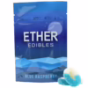 Ether Edibles - Blue Raspberry 300mg package featuring vibrant blue raspberry gummies, perfect for a tasty THC experience.