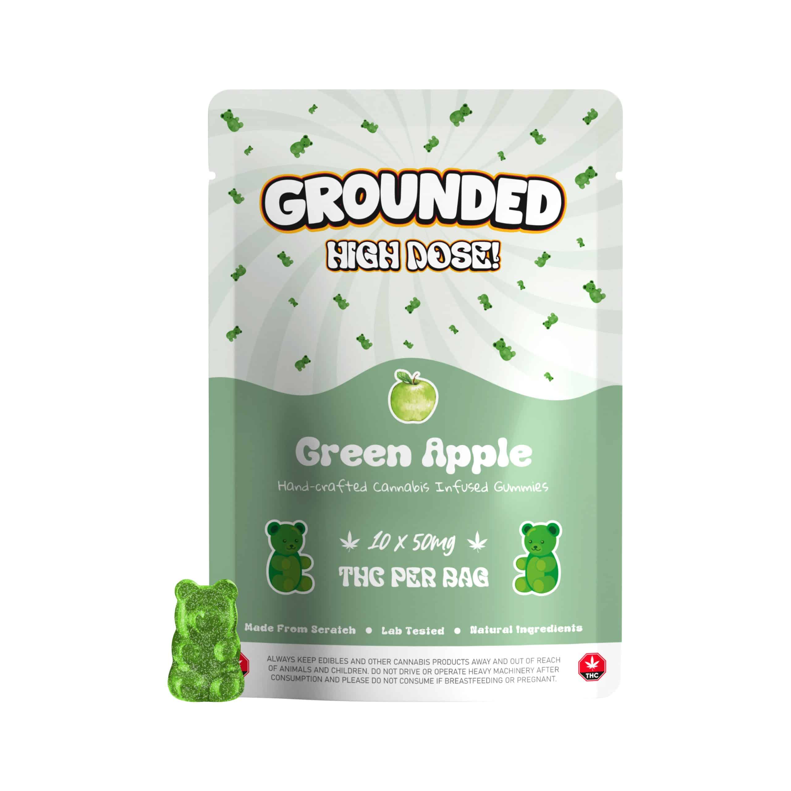 Grounded High Dose Bears – Green Apple 500mg